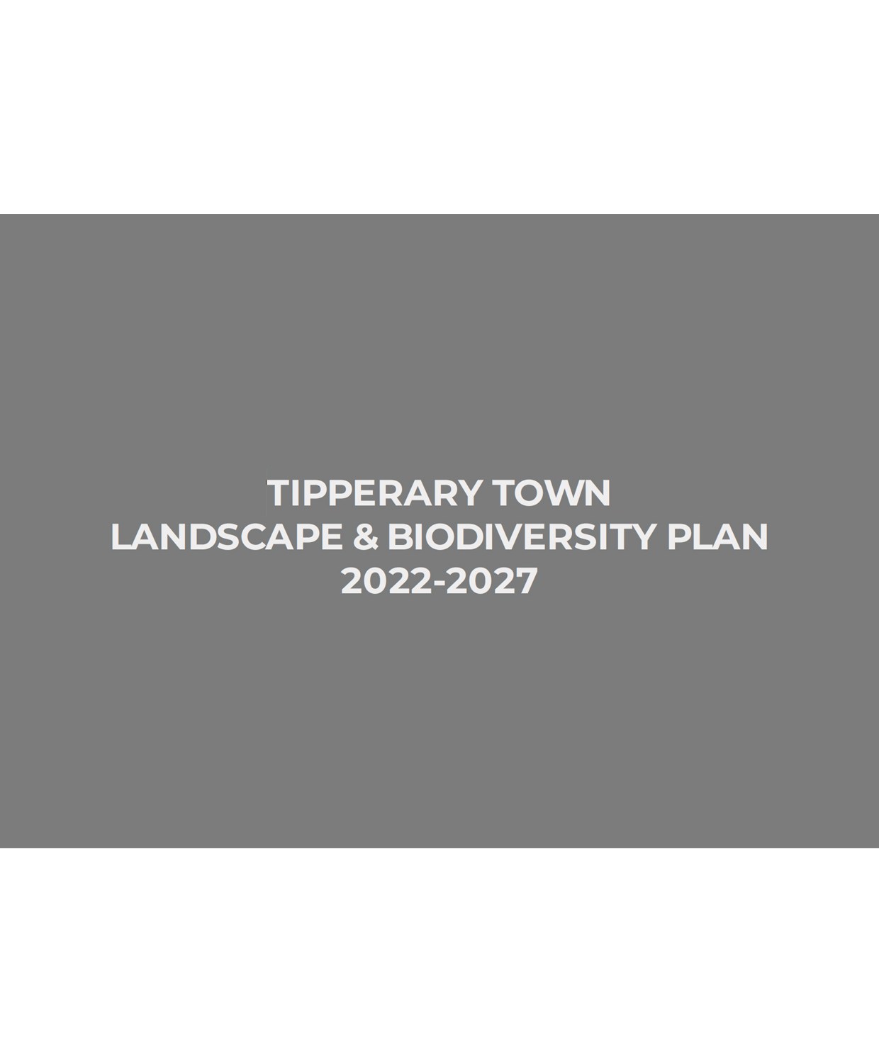 Tipperary Town Landscape and Biodiversity Plan 2022-2027