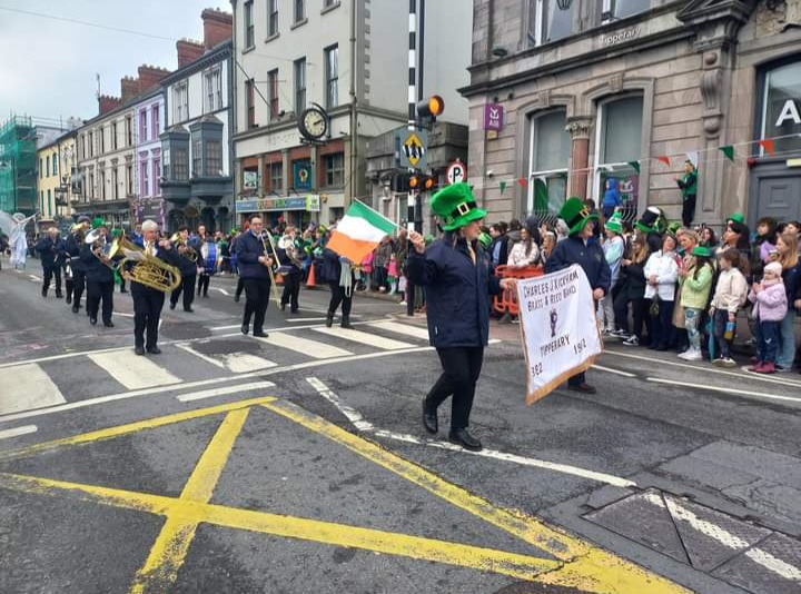 CJ Kickham Brass and Reed Band during the Tipperary St. Patricks Day 2023 Parade